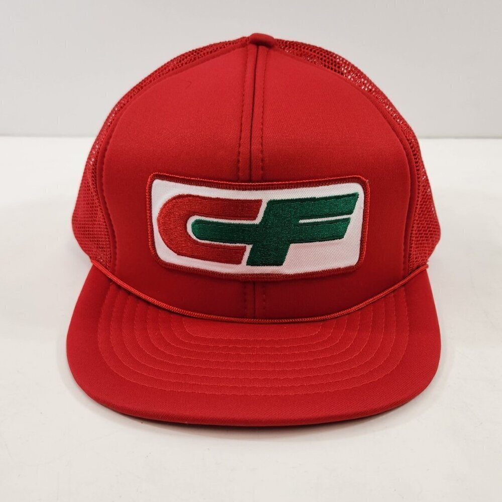Consolidated Freightways CF Red Snapback Cap Mesh Back Trucker Hat One Size